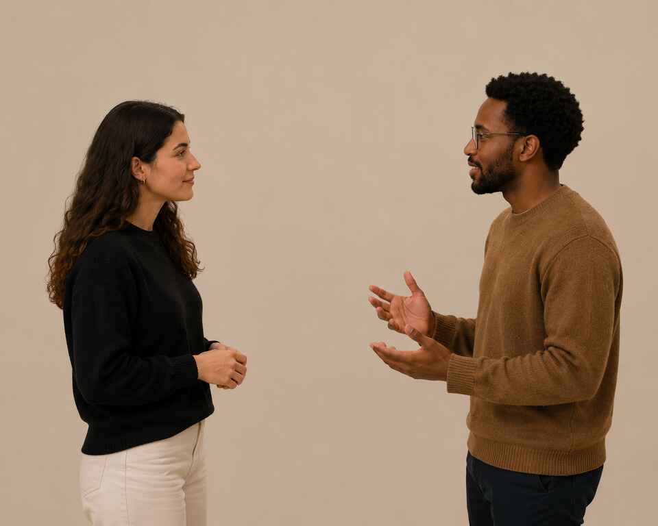 Standing, Counsellor on the left, client on the right